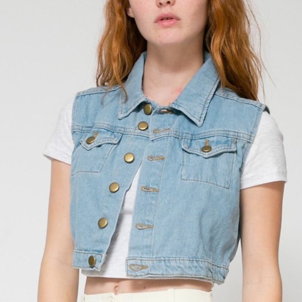 American Apparel Denim crop vest!